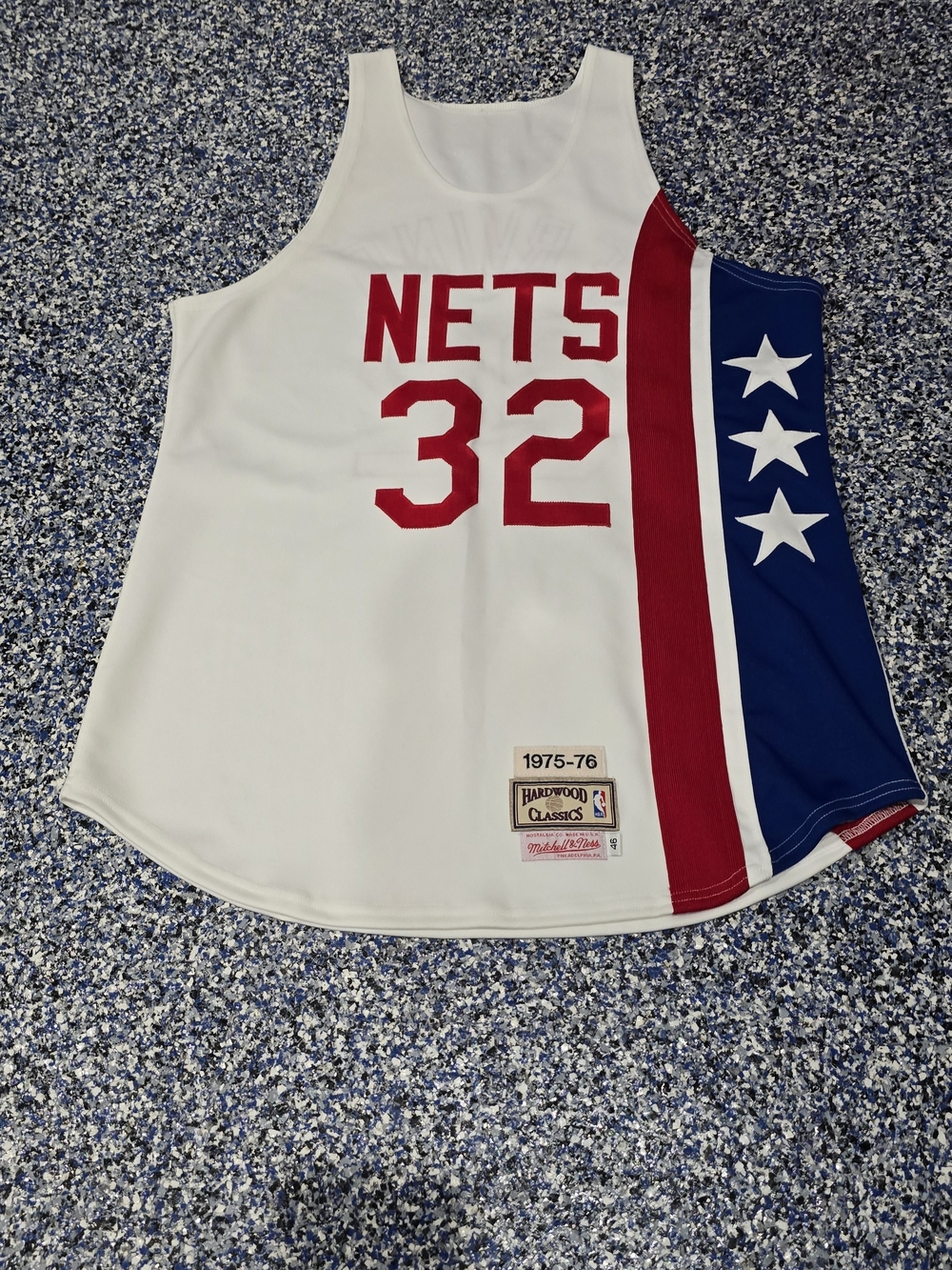 ERVING Nets #32 White Red & Blue Retro Jersey